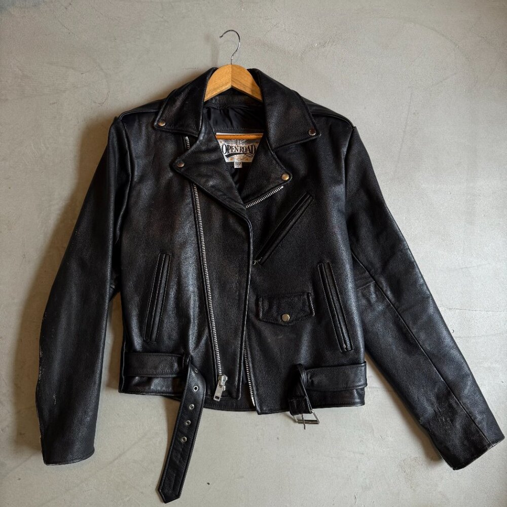 Vintage Open Road Black Leather Jacket - Picture 5 of 5